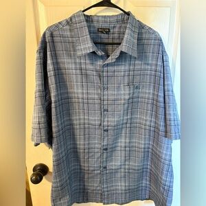 George Men’s Gray and Blue Plaid Button-Down Shirt